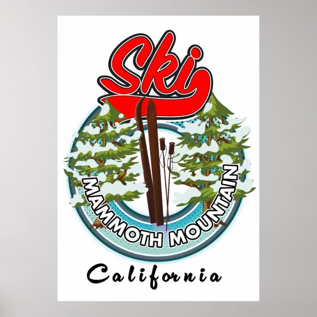 Póster Logo de esquí de Mammoth Mountain California (Frente)