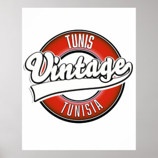 Póster Logo de estilo antiguo de Túnez