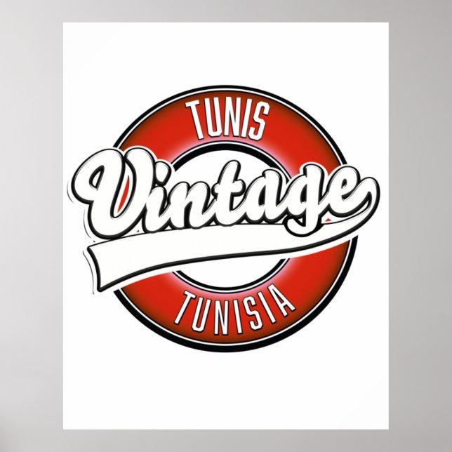 Póster Logo de estilo antiguo de Túnez (Frente)