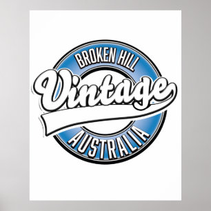 Póster Logo de estilo vintage de Broken Hill australia.