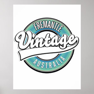 Póster Logo de estilo vintage de Fremantle australia.