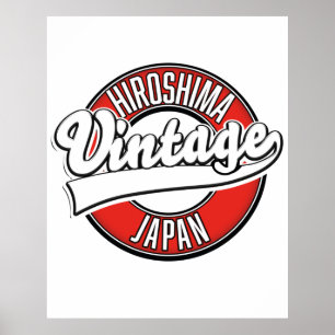Póster Logo de estilo vintage de Hiroshima japón