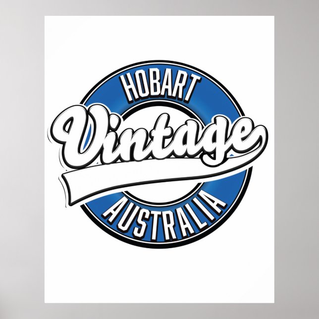 Póster Logo de estilo vintage de Hobart australia (Frente)