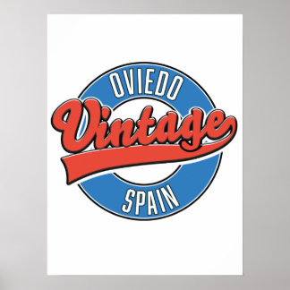 Póster Logo de estilo vintage de Oviedo spain T-Shirt