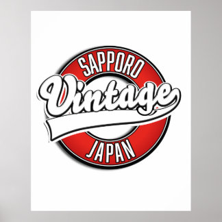 Póster Logo de estilo vintage de Sapporo japón