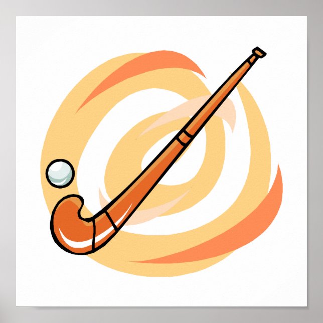 Póster Logo de Field Hockey naranja (Frente)