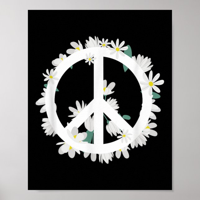 Póster Logo de Flores contra la guerra firma de paz (Frente)