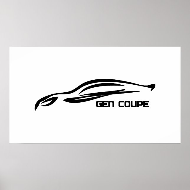 Póster Logo de Génesis Coupe Black Silhouette (Frente)