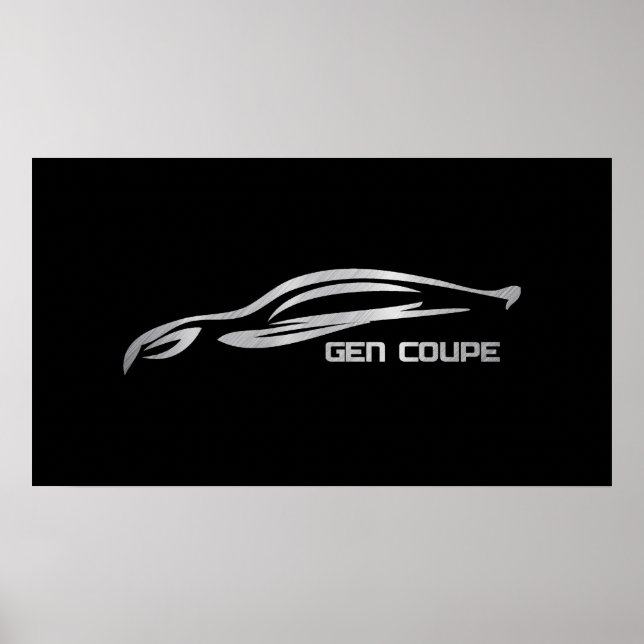 Póster Logo de Génesis Coupe Silver Silhouette (Frente)