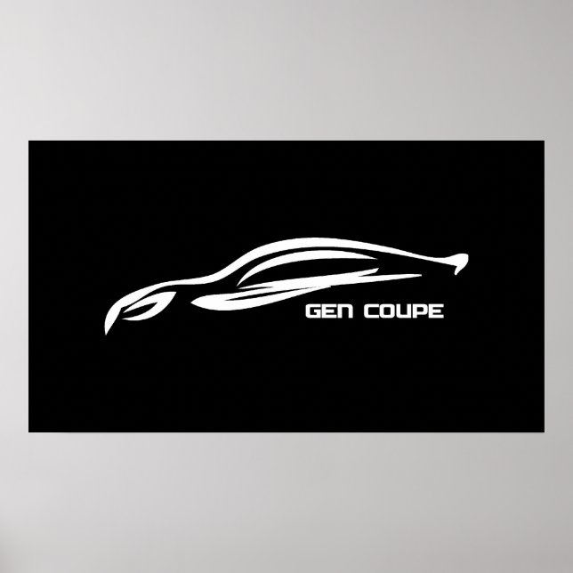 Póster Logo de Génesis Coupe White Silhouette (Frente)