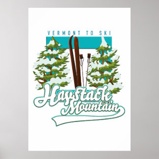 Póster Logo de Haystack Mountain Vermont USA Ski