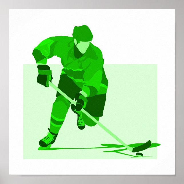 Póster Logo de Hockey Verde (Frente)