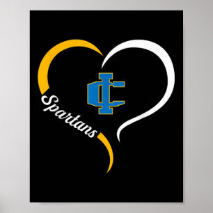 Póster Logo de Imlay City Spartans Lema de medio corazón