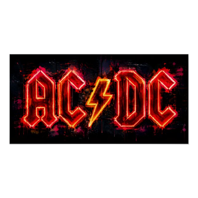 Póster Logo de la banda de rock ACDC (Anverso)