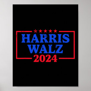 Póster Logo de la campaña Harris Walz 2024 Eslogan demócr