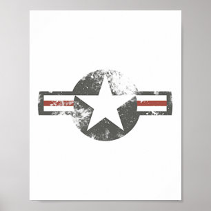 Póster Logo de la Fuerza Aérea Vintage Hombres Militares 