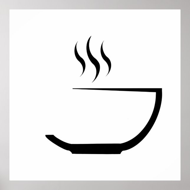 Póster logo de la imagen del tazón de sopa (Frente)