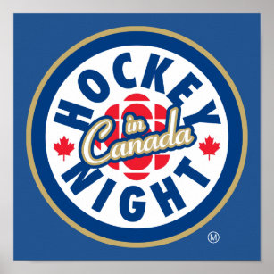 Póster Logo de la Noche de Hockey en Canadá