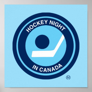 Póster Logo de la noche de hockey en retro de Canadá