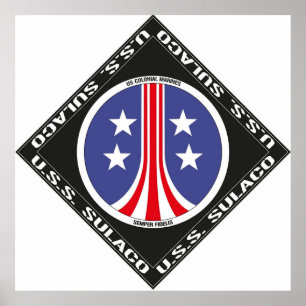 Póster Logo de la tripulación del USS Sulaco Colonial Mar