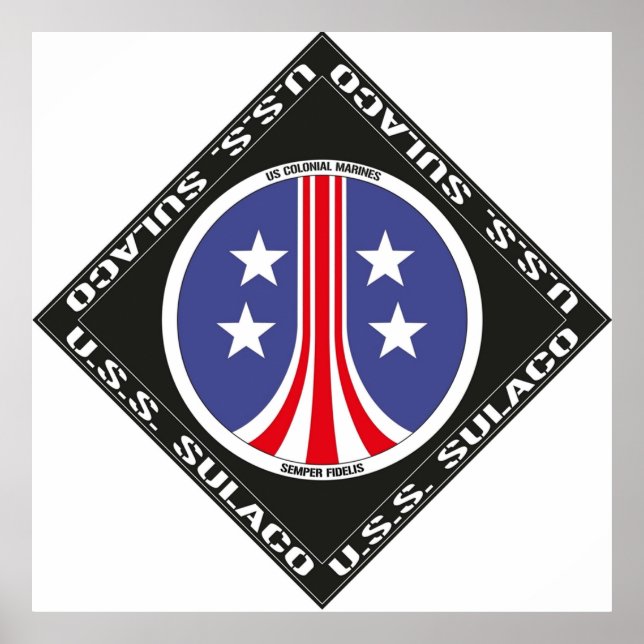 Póster Logo de la tripulación del USS Sulaco Colonial Mar (Frente)