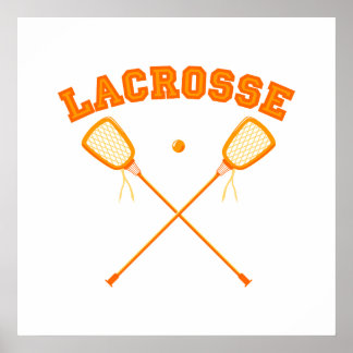 Póster Logo de Lacrosse naranja