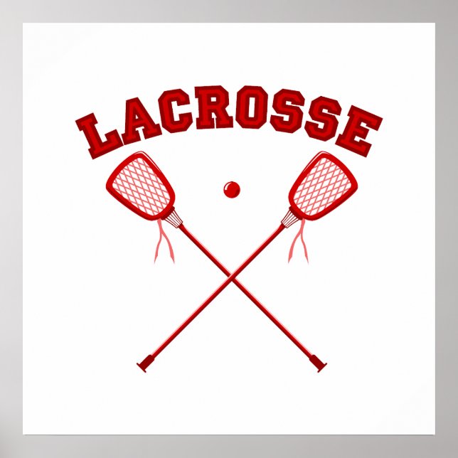 Póster Logo de Lacrosse Rojo (Frente)