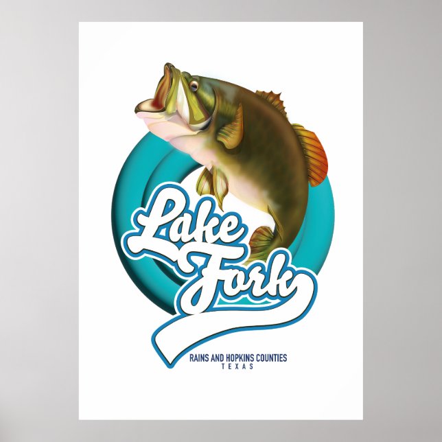 Póster Logo de Lake Fork Texas Fishing. (Frente)