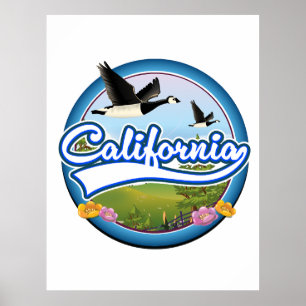 Póster Logo de las vacaciones en California en Geese
