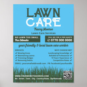 Póster Logo de Lawn Care, Servicios de atención al jardín
