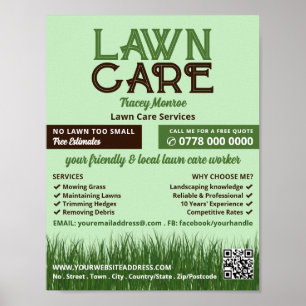Póster Logo de Lawn Care, Servicios de atención al jardín