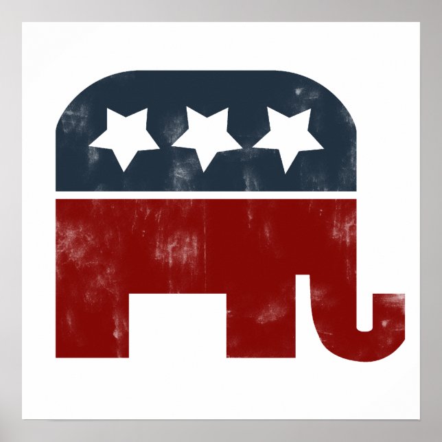 Póster Logo de los elefantes del GOP (Frente)