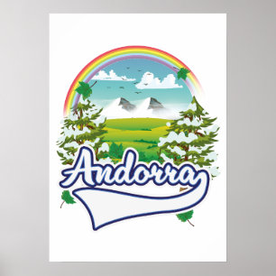 Póster Logo de los viajes retro de Andorra