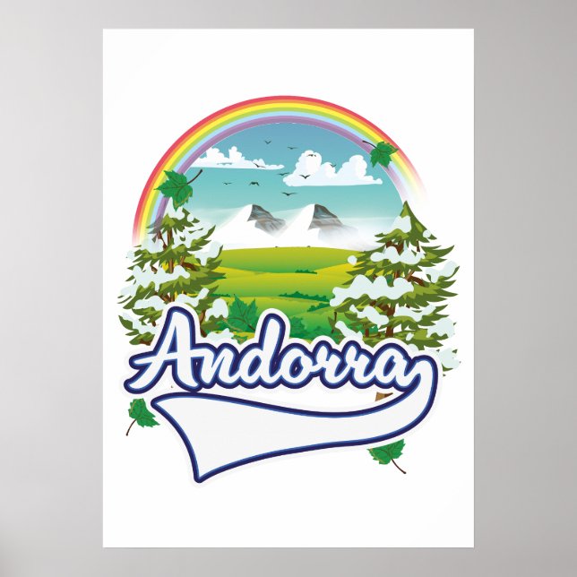 Póster Logo de los viajes retro de Andorra (Frente)