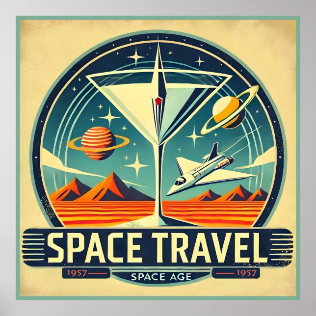 Póster Logo de Martini Space Travel 1957 (Frente)