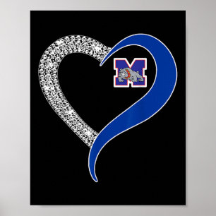 Póster Logo de Mason Bulldoges Diamond Heart Hs