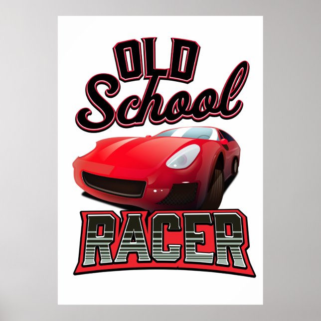 Póster Logo de Old School Racer (Frente)