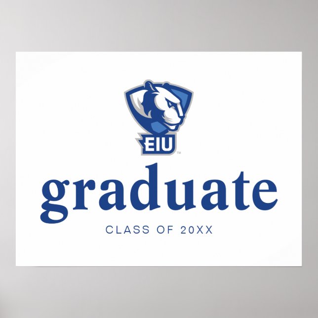 Póster Logo de Panthers University del Este de Illinois (Frente)