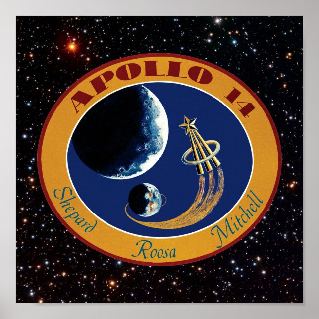 Póster Logo de Parche Apolo 14 de la NASA (Frente)