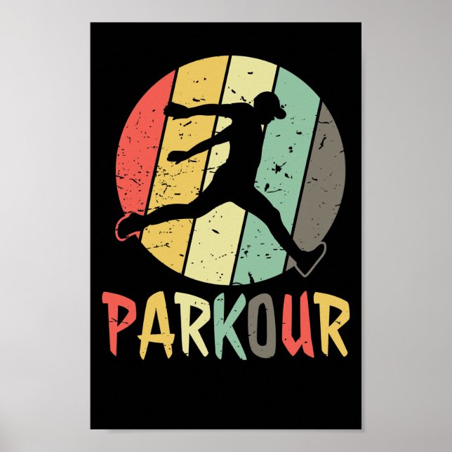 Póster Logo de Parkour en Retro Farben (Frente)