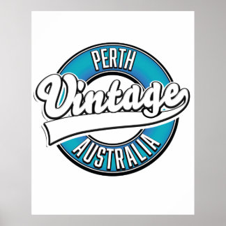 Póster Logo de Perth Australia vintage