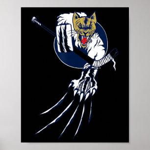 Póster Logo de portero de Hockey sobre hielo de gato de l