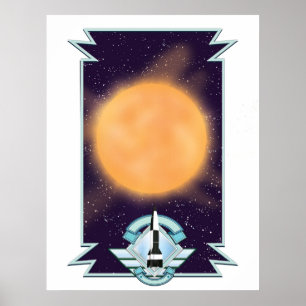 Póster Logo de Sci-fi del estilo de los años 50