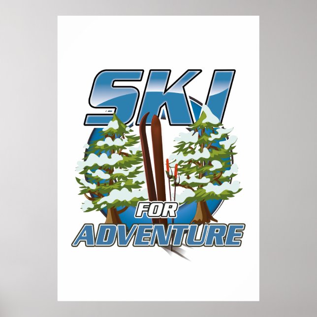 Póster Logo de Ski para viajes de aventura (Frente)
