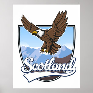 Póster Logo de viaje de Escocia