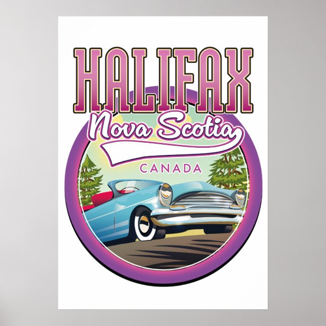 Póster Logo de viaje de Halifax Nova Scotia (Frente)