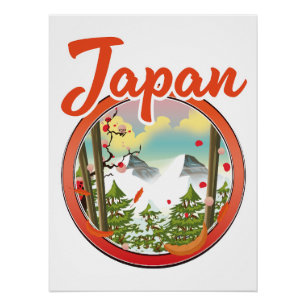 Póster Logo de viaje de Japón