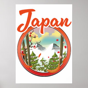 Póster Logo de viaje de Japón
