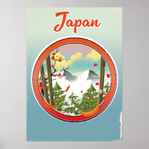 Póster Logo de viaje de Japón