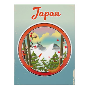 Póster Logo de viaje de Japón
